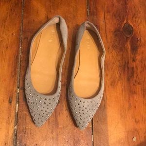 J. Crew Studded Gray Amelia Flats.